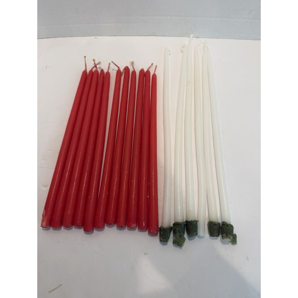 Will & Baumer Vintage Miniature Tapered Candles 10 Inch Red & 12inch White